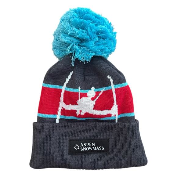 Aspen Snowmass Youth A/S‎ Makaha Beanie Navy/Red - Picture 3 of 8